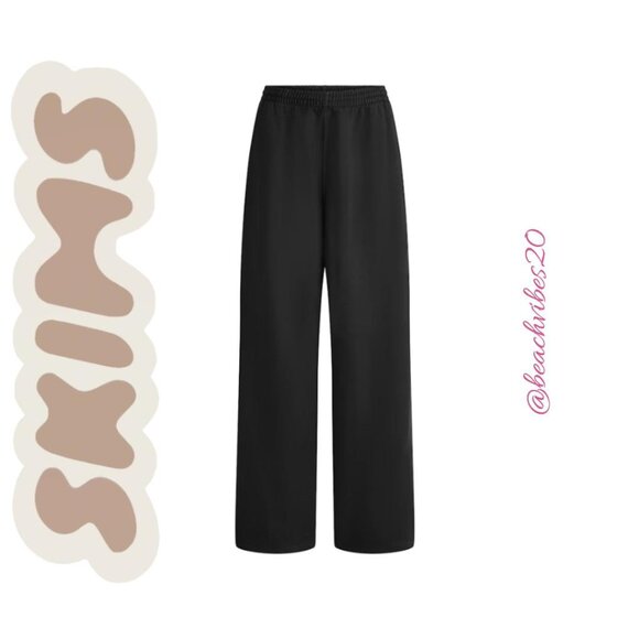 SKIMS Boyfriend Fleece Oversized Straight Leg Pant Onyx Large NWOT - Picture 4 of 5